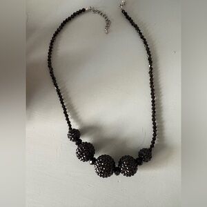 Elegant Black Crystal Beaded Necklace